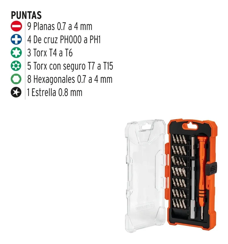 JUEGO DE DESTORNILLADORES DE PRECISION 32 PIEZAS - 6