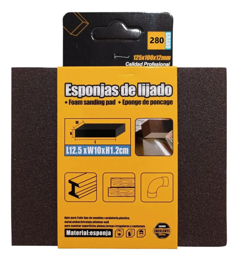 SET DE LIJA ESPONJA 6 UNIDADES 280 GRANOS - 2