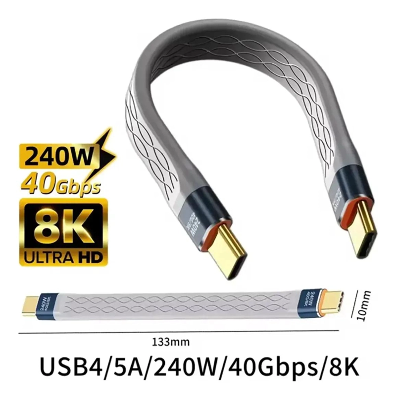 CABLE USB4 CORTO TIPO C 240W 40GBPS PARA VIDEO Y DATOS - 7
