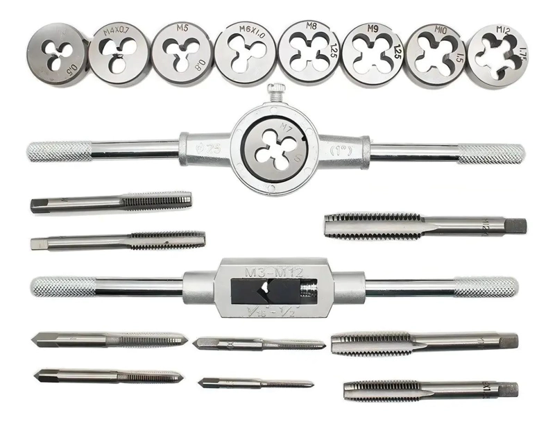 SET DE 40 PIEZAS PARA ROSCADO CON TERRAJAS Y MACHOS - 2