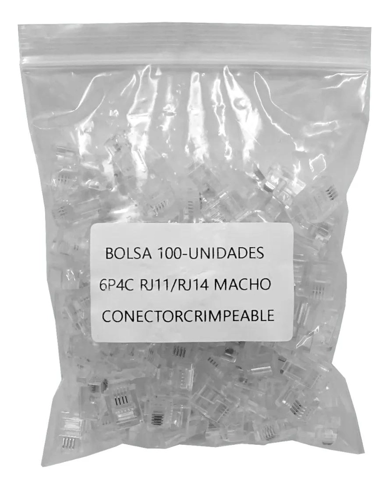 CONECTORES MACHO CRIMPEABLES RJ11/RJ14 PARA REDES - 3