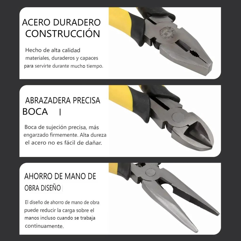 SET DE 3 ALICATES MULTIFUNCIONALES DE 6 PULGADAS - 3