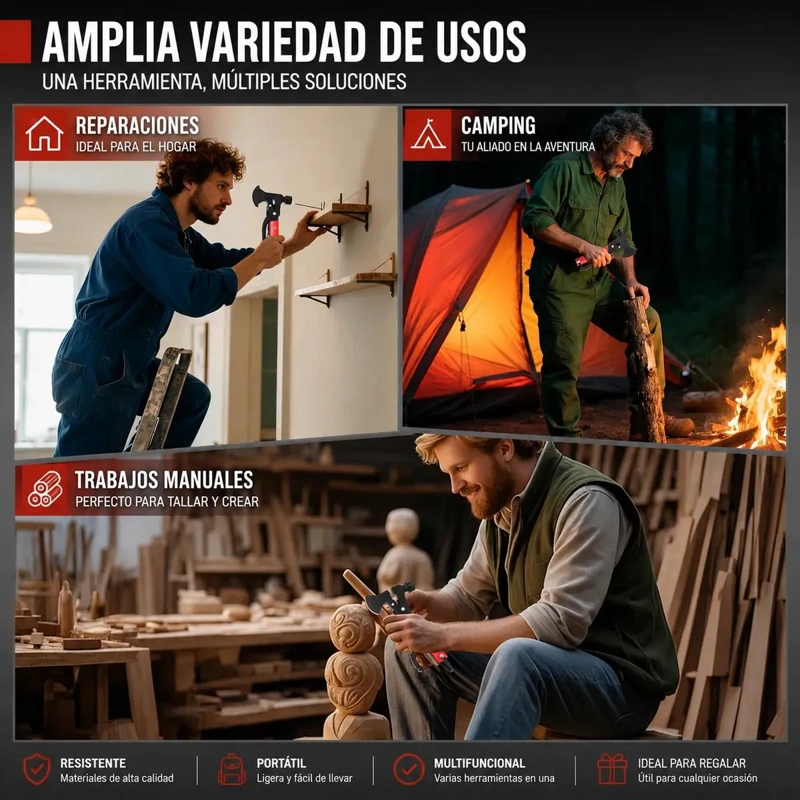 MULTIHERRAMIENTA PLEGABLE PARA CAMPING Y SUPERVIVENCIA - 4