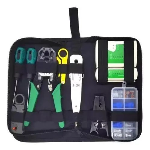 KIT DE CRIMPADORA Y PONCHADORA DE CABLE 14 PCS - 1