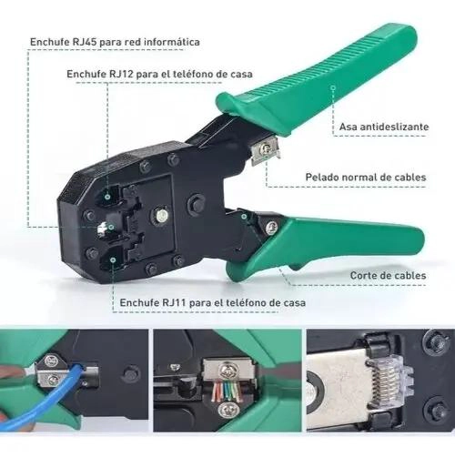KIT DE CRIMPADORA Y PONCHADORA DE CABLE 14 PCS - 2