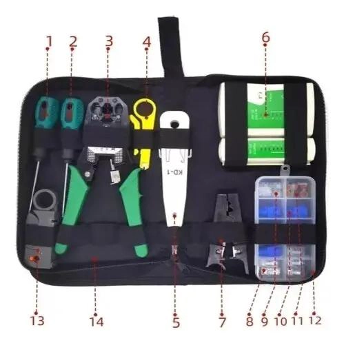 KIT DE CRIMPADORA Y PONCHADORA DE CABLE 14 PCS - 3
