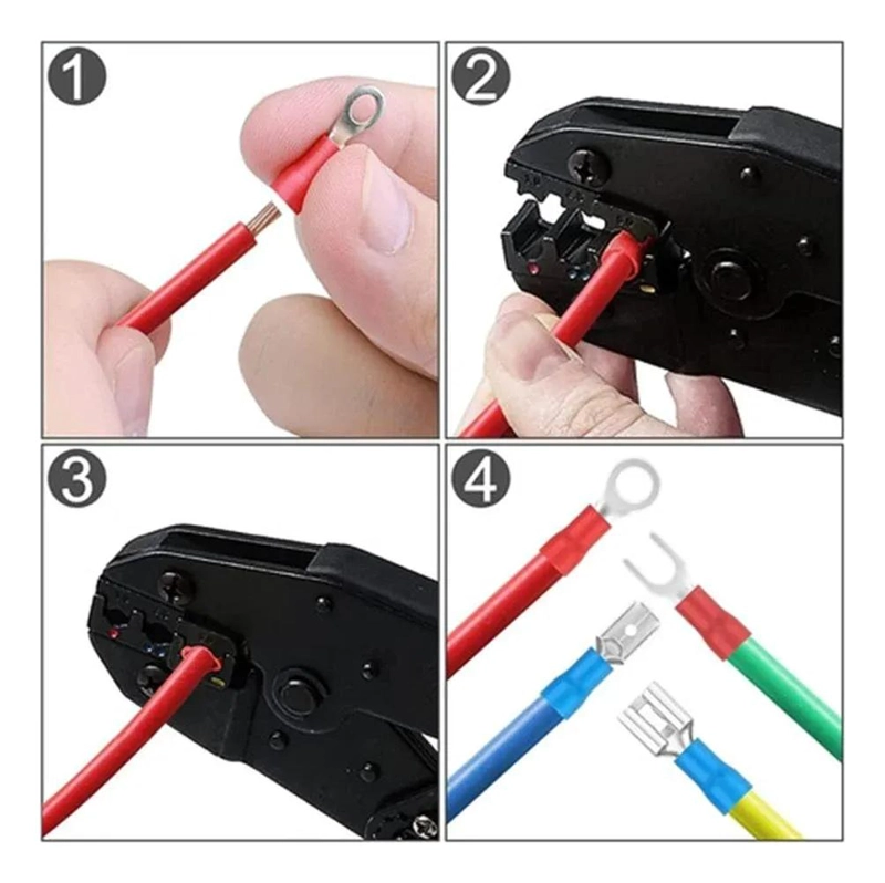 SET DE ALICATES CRIMPADORES CON 1200 TERMINALES PARA ELECTRICIDAD - 5