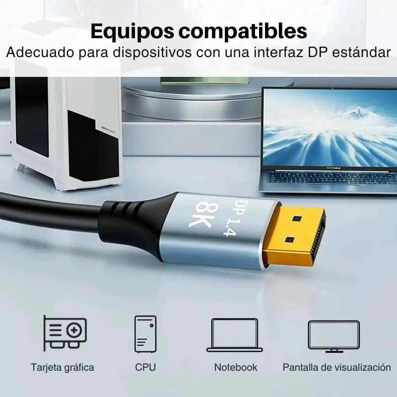 CABLE DISPLAYPORT 1.4 DE 3 METROS PARA RESOLUCIONES ALTAS - 10