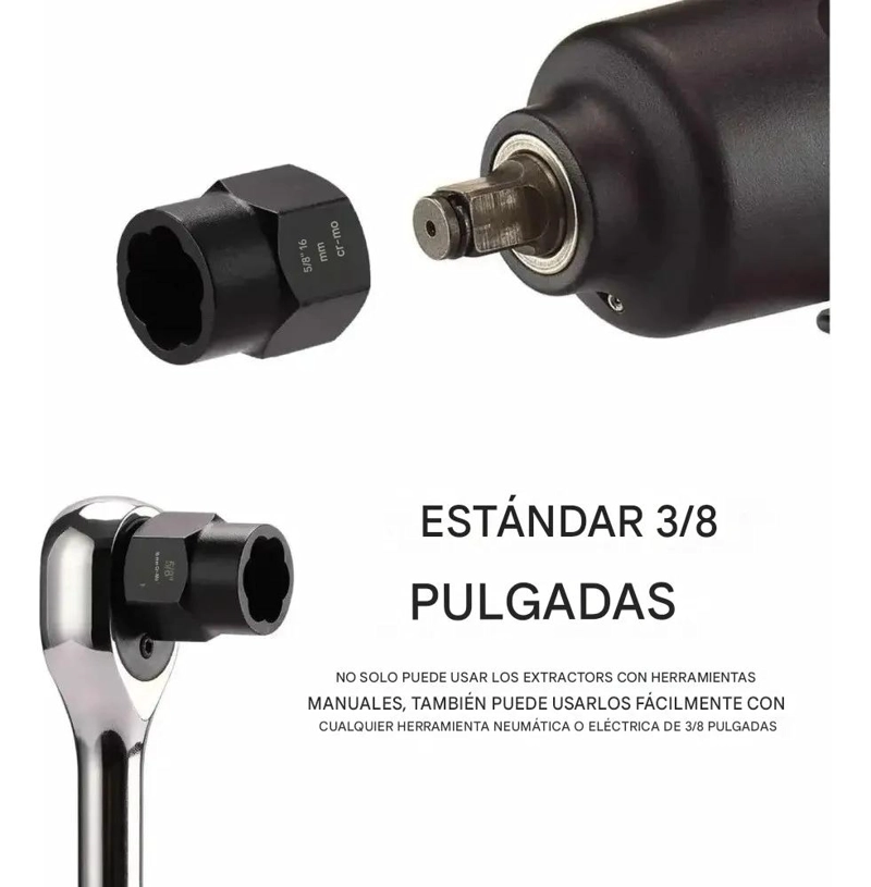 SET DE DADOS EXTRACTORES PARA PERNOS Y TUERCAS DE 9 A 19MM - 3