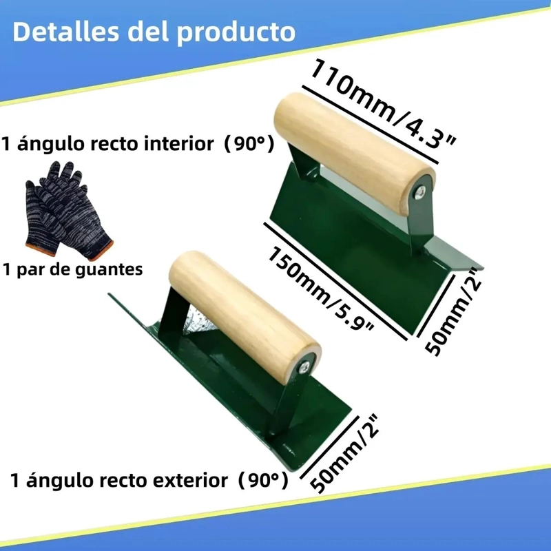 KIT DE LLANAS DE ACERO INOXIDABLE PARA CONCRETO - 2
