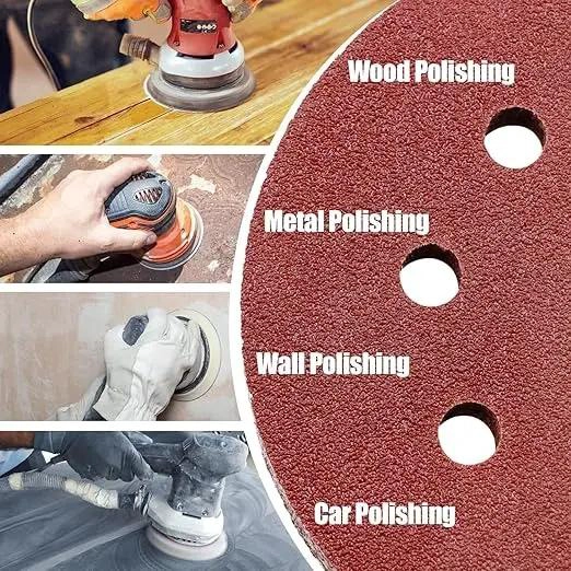 SET DE 120 LIJAS VELCRO DE 5 PULGADAS PARA MADERA Y METAL - 5