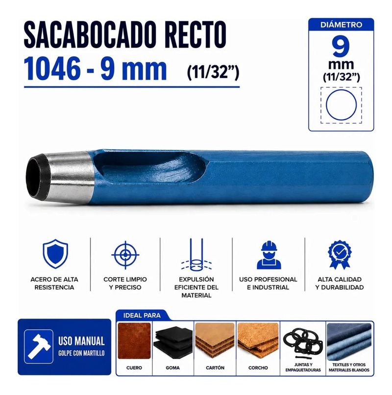 SACABOCADO RECTO DE 9 MM PARA PERFORACIONES PRECISAS - 1