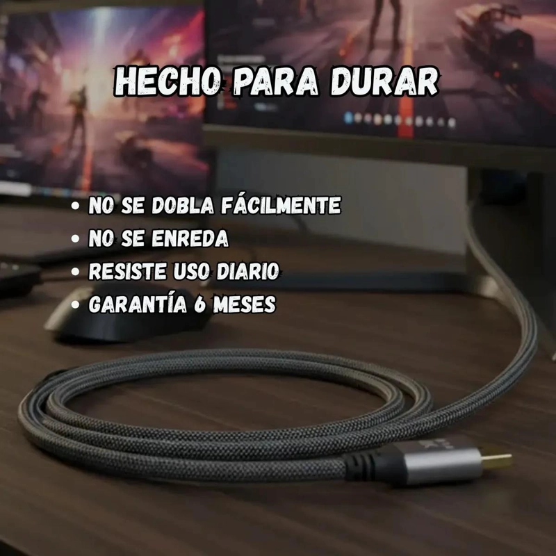 CABLE DISPLAYPORT 8K 60HZ Y 4K 144HZ PARA GAMING - 6