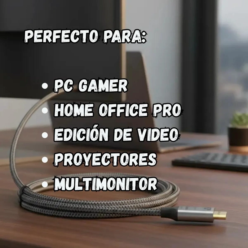 CABLE DISPLAYPORT 8K 60HZ Y 4K 144HZ PARA GAMING - 7