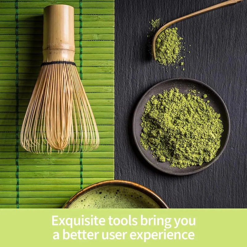 SET DE BATIDOR Y CUCHARAS DE BAMBU PARA PREPARAR TE  MATCHA - 5