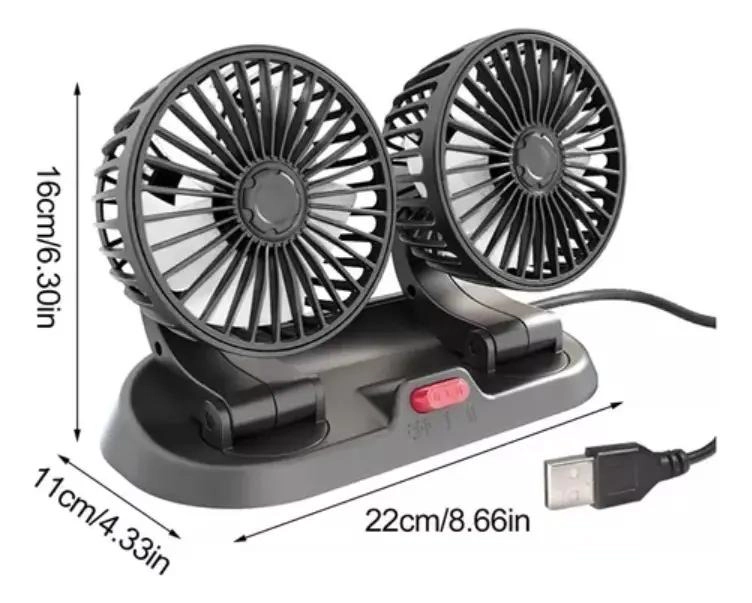 VENTILADOR DOBLE USB CON ROTACION 360° PARA CASA Y OFICINA - 3