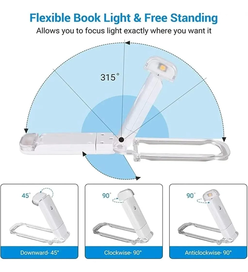 LAMPARA LED RECARGABLE PARA LECTURA CON CLIP Y LUZ CALIDA - 3
