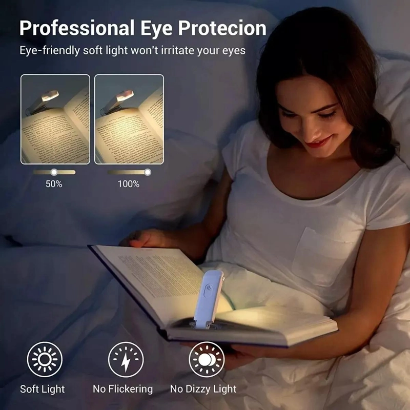 LAMPARA LED RECARGABLE PARA LECTURA CON CLIP Y LUZ CALIDA - 6