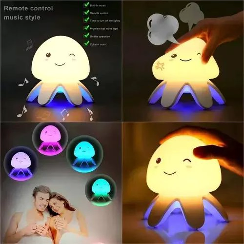 LAMPARA DE NOCHE LED SILICONA RECARGABLE PARA NIÑOS - 4