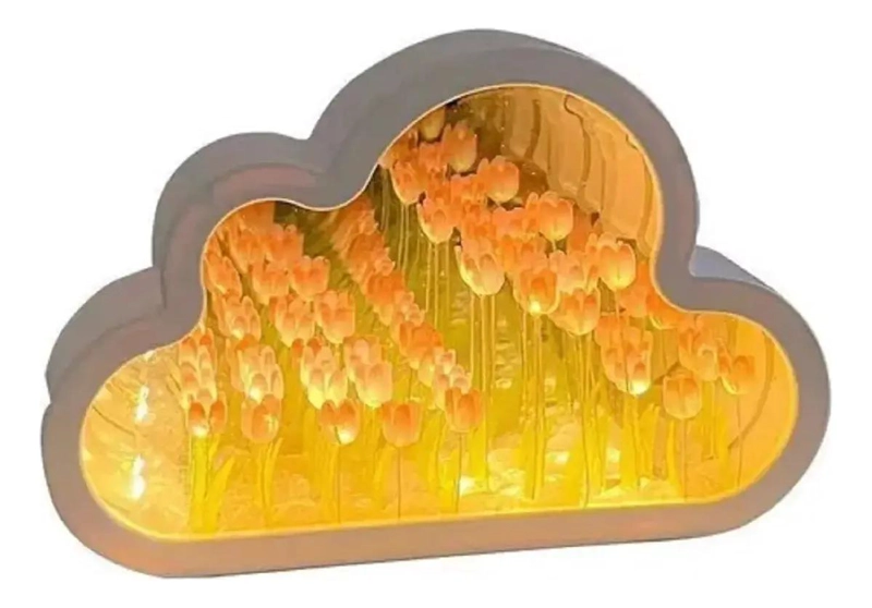LUZ NOCTURNA ESPEJO TULIPAN NUBE DECORATIVA PARA DORMITORIO - 2