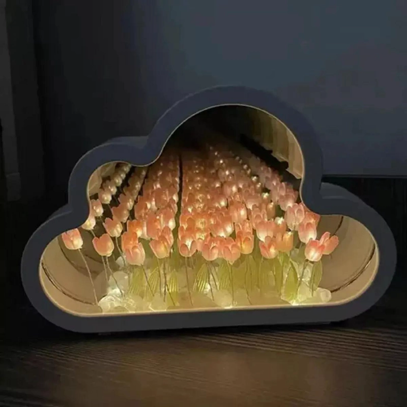 LUZ NOCTURNA ESPEJO TULIPAN NUBE DECORATIVA PARA DORMITORIO - 3