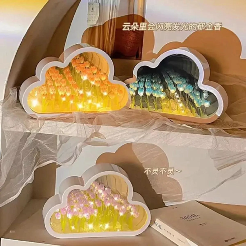LUZ NOCTURNA ESPEJO TULIPAN NUBE DECORATIVA PARA DORMITORIO - 5
