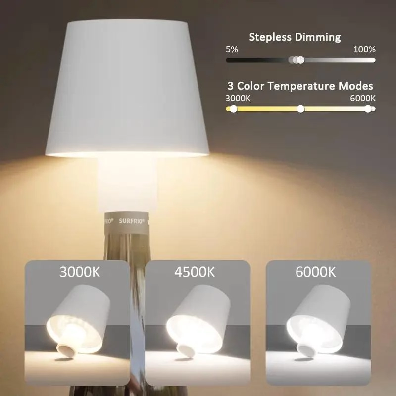 LAMPARA LED INALAMBRICA REGULABLE PARA BOTELLAS DE VINO - 2