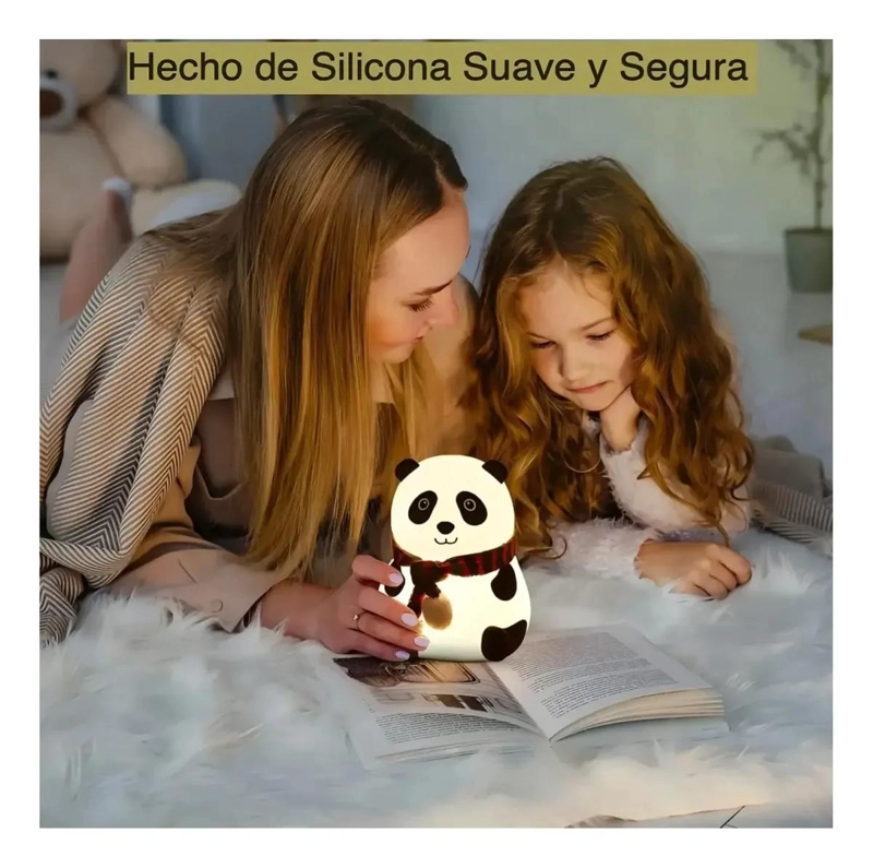 LAMPARA NOCTURNA DE SILICONA PANDA RECARGABLE CON 7 COLORES - 4