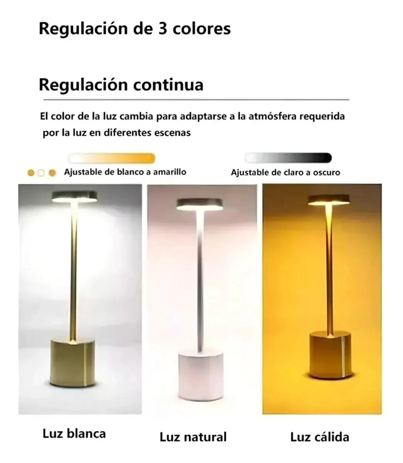 LAMPARA DE MESA LED DECORATIVA EN COLOR ORO PARA AMBIENTES - 2