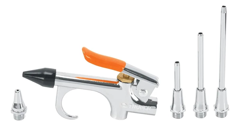 PISTOLA DE AIRE CON 5 BOQUILLAS PARA COMPRESOR - 1