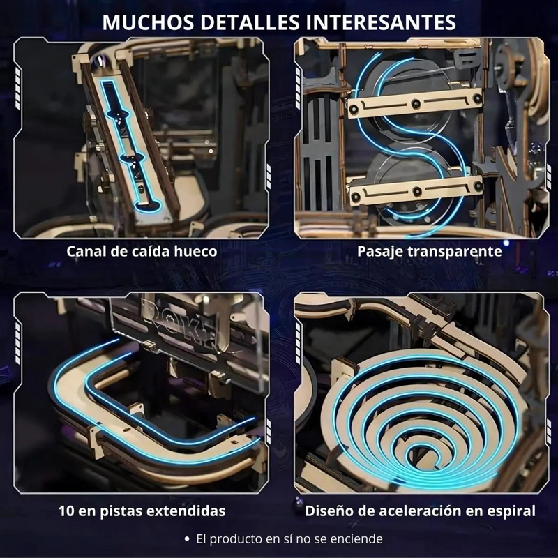 PUZZLE 3D DE MADERA CIRCUITO DE CANICAS CIUDAD NOCTURNA - 7