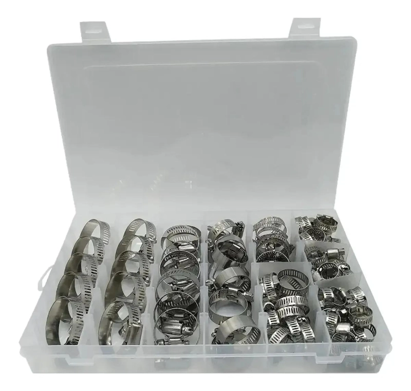 JUEGO DE 100 ABRAZADERAS DE MANGUERA DE ACERO INOXIDABLE RESISTENTE - 1
