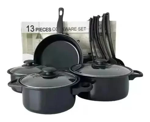JUEGO DE OLLAS ANTIADHERENTE Y UTENSILIOS DE COCINA 13 PIEZAS - 2