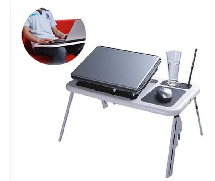 MESA PORTATIL PLEGABLE PARA COMPUTADORA CON VENTILADORES - 1