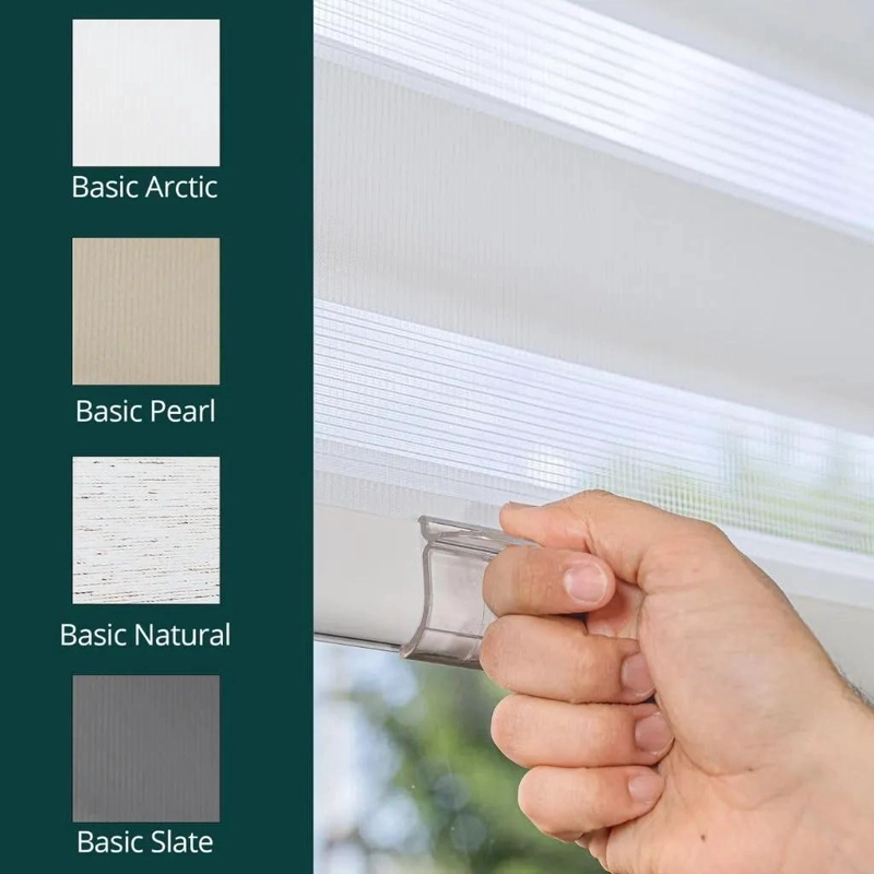 PERSIANA ENROLLABLE ZEBRA SIN CORDON 31X72 PULGADAS IDEAL PARA INTERIORES - 9