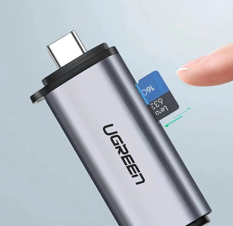 LECTOR DE TARJETAS MICRO SD Y SD CON CONEXION USB-C Y USB 3.0 - 4