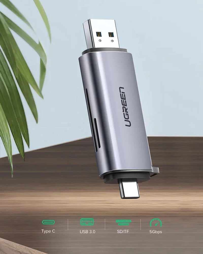 LECTOR DE TARJETAS MICRO SD Y SD CON CONEXION USB-C Y USB 3.0 - 7
