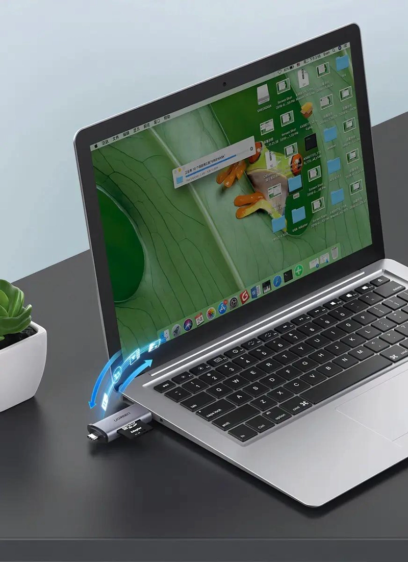 LECTOR DE TARJETAS MICRO SD Y SD CON CONEXION USB-C Y USB 3.0 - 9