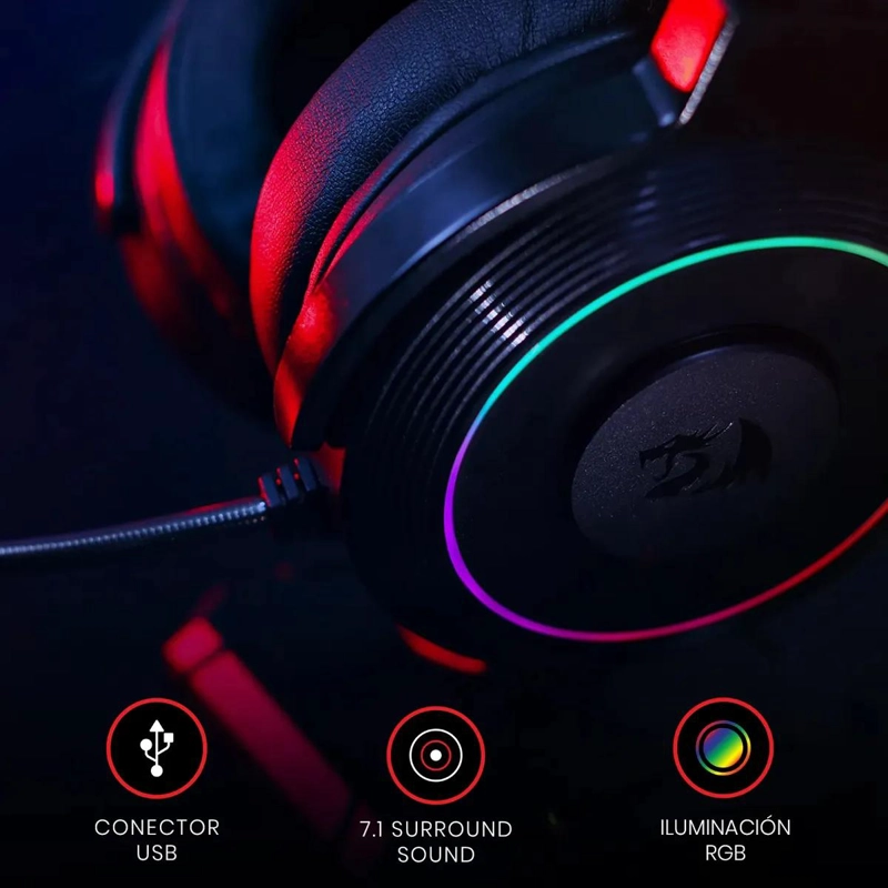 AURICULARES GAMER CON SONIDO 7.1 Y ILUMINACION RGB - 10
