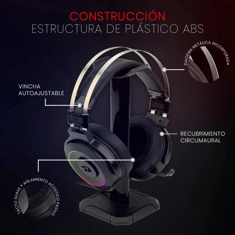 AURICULARES GAMER CON SONIDO 7.1 Y ILUMINACION RGB - 7