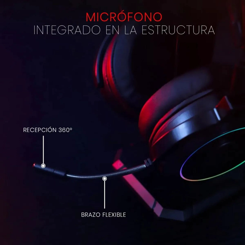 AURICULARES GAMER CON SONIDO 7.1 Y ILUMINACION RGB - 8