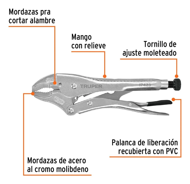 LLAVE CAIMAN MORDAZA CURVA 10 PULGADAS - 2