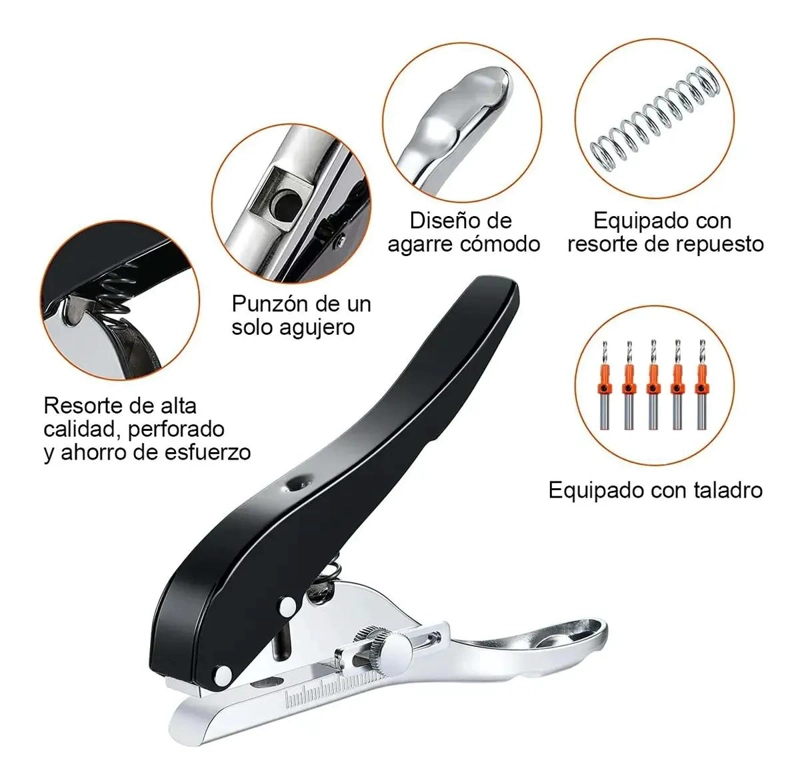 PERFORADORA PORTATIL CON ALICATE Y 5 BROCAS AVELLANADORAS - 3