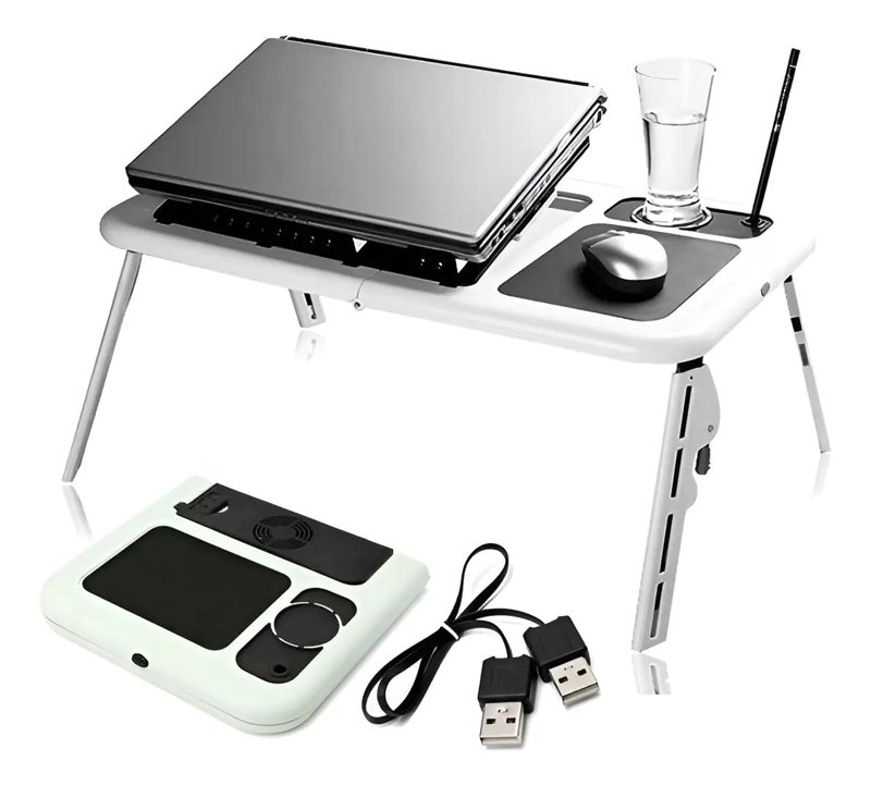 MESA PLEGABLE PARA NOTEBOOK CON VENTILADORES Y ACCESORIOS - 1