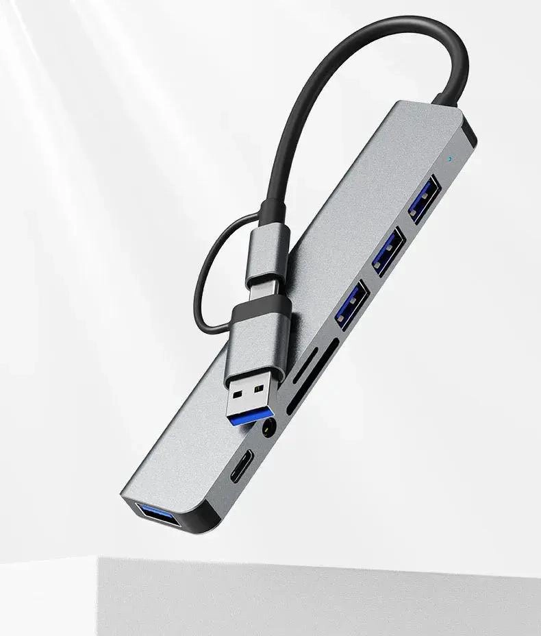 ADAPTADOR USB TIPO C 8 EN 2 PARA CONECTAR PERIFE RICOS - 5