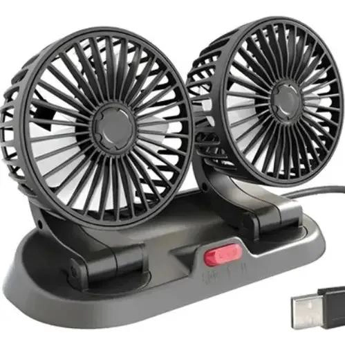 VENTILADOR USB DOBLE PORTATIL PARA ESCRITORIO Y COCHE - 1