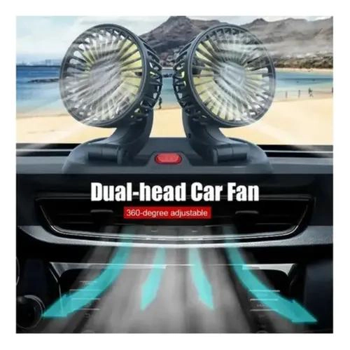 VENTILADOR USB DOBLE PORTATIL PARA ESCRITORIO Y COCHE - 2