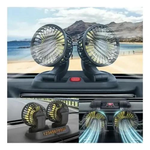 VENTILADOR USB DOBLE PORTATIL PARA ESCRITORIO Y COCHE - 6
