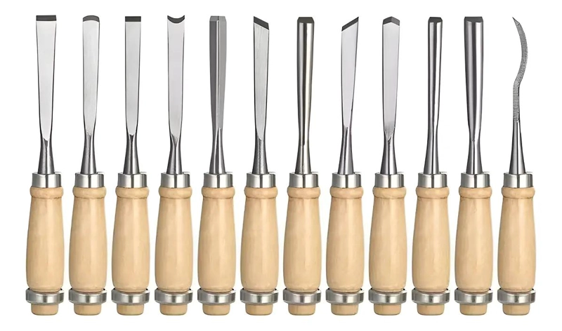 JUEGO DE CINCELES PARA TALLAR MADERA 12 PIEZAS IDEAL PARA ARTESANOS - 1