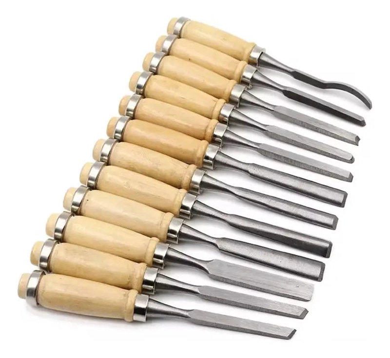 JUEGO DE CINCELES PARA TALLAR MADERA 12 PIEZAS IDEAL PARA ARTESANOS - 2